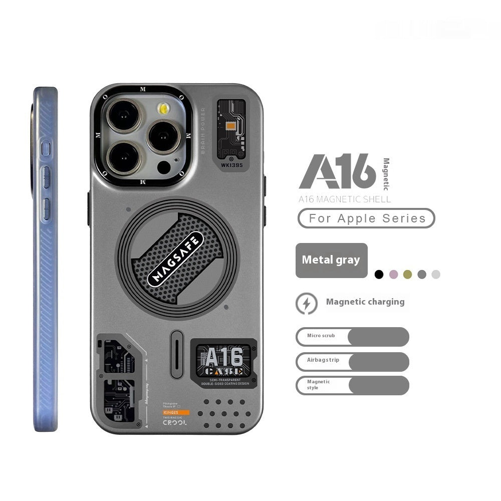 Technology Style Magnetic Suction Trend Frosted Drop-resistant Phone Case